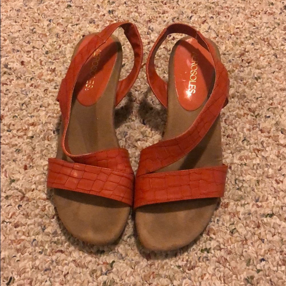 Orange kitten heel